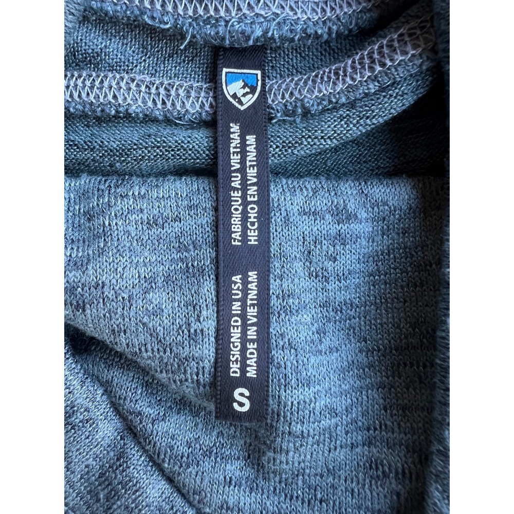 Kuhl Teal-Gray Cowl Neck S Pullover Thumbholes Pure Madness Beer Branded Outdoor - Picture 3 of 9